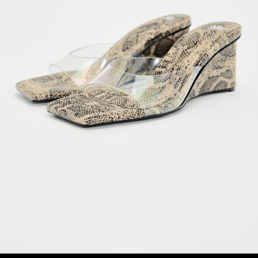 NWT ZARA Animal Print Wedge Heels. Never worn!